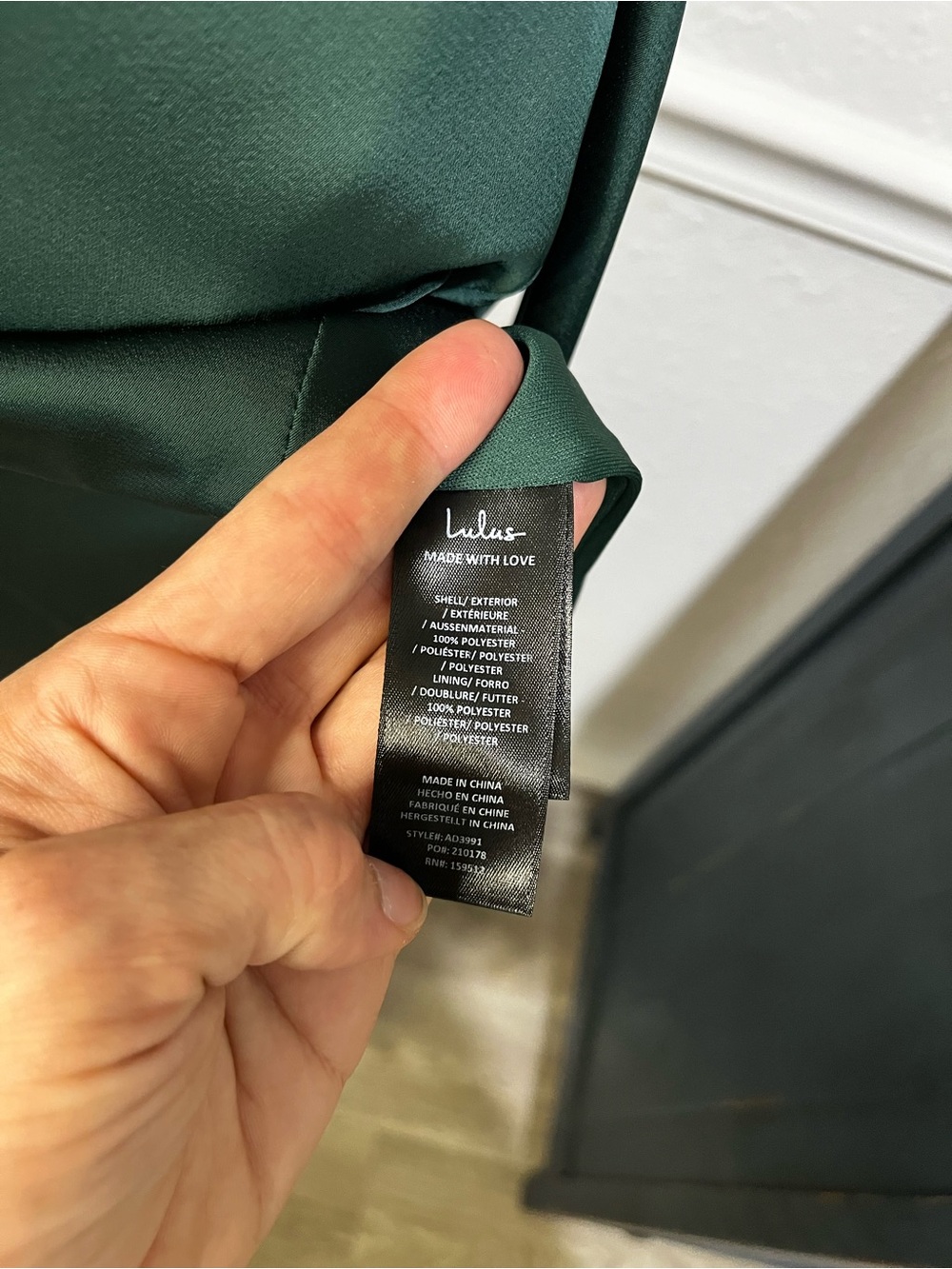 NWT Lulu's Emerald Asymmetrical One-Shoulder Satin-like Gown Medium - Picture 10 of 16
